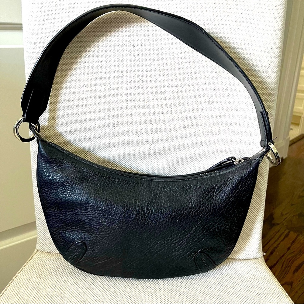 Donna Karan DNKY Leather Crescent Shoulder Back Black